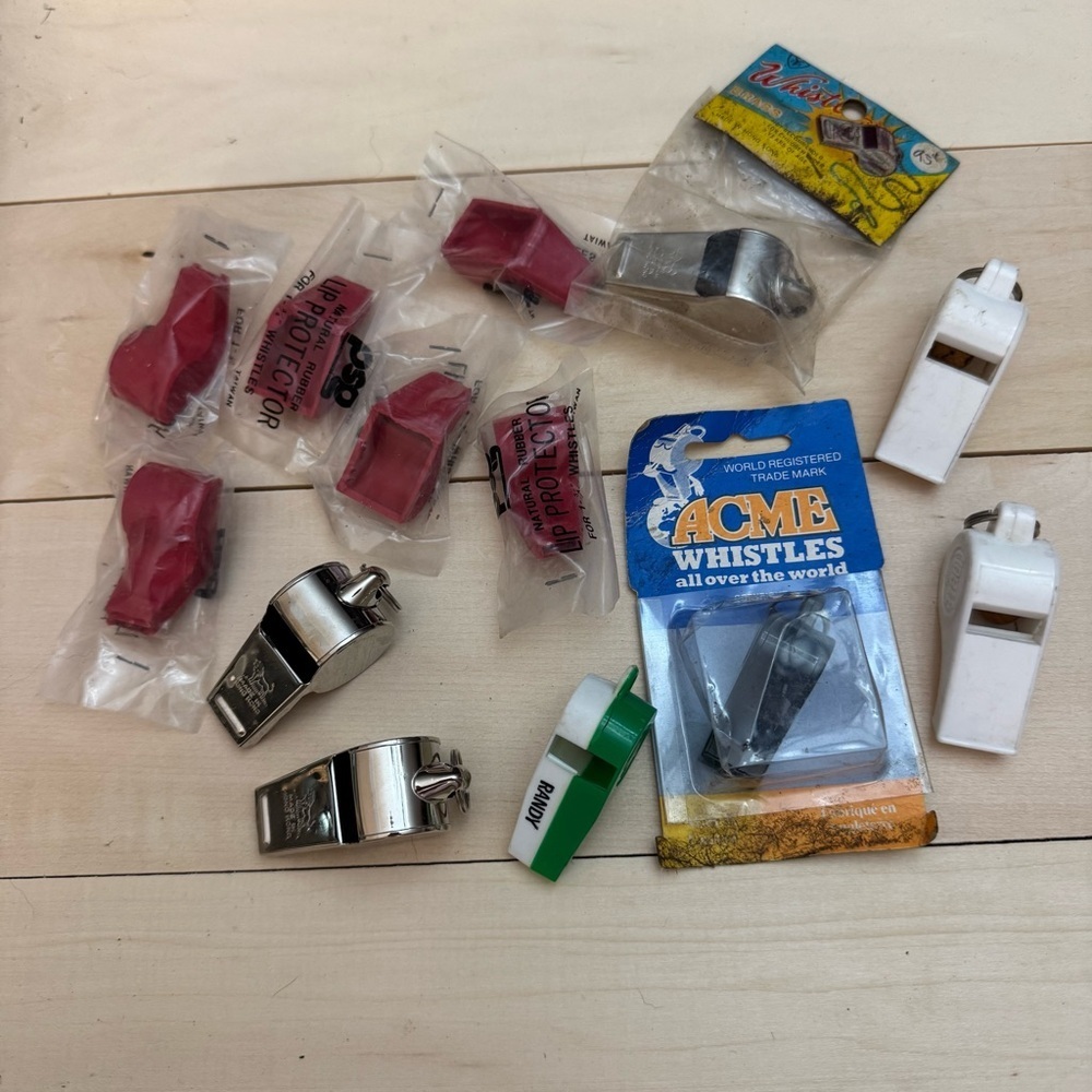 Lot of 13 Vintage Whistles and Lip Protectors New & Pre-Owned